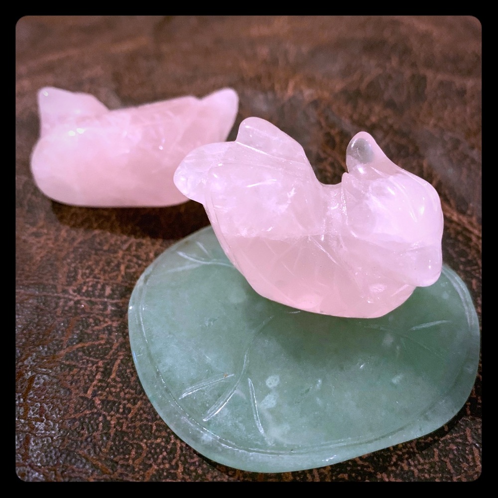 🎁 New Rose Quartz Ducks Feng Shui Love